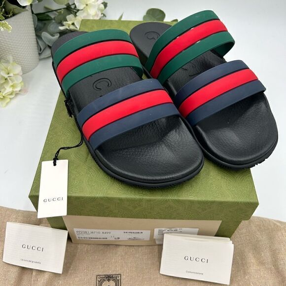 Men’s Gucci Agradodouble strap sandals size 11 made in Italy